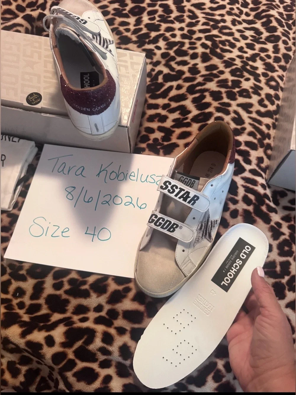 Golden Goose Super Women’s Old Skool White Glitter Women's Shoe Euro Size 40 NIB